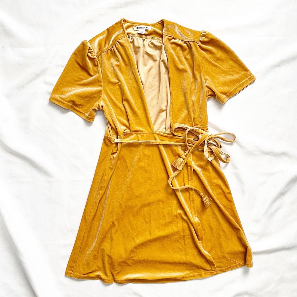 Billabong Lush for Life Golden Yellow Wrap Dress
